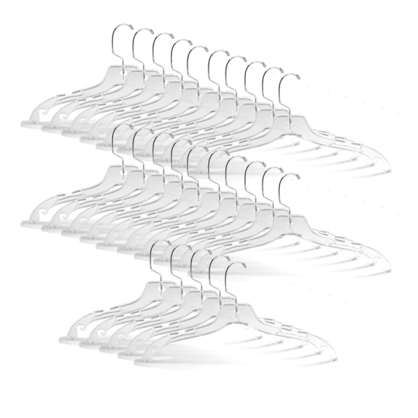 Ganchos De Plástico Sencillos Para Ropa, Corte Cristal Transparente - 30 piezas - Image 5