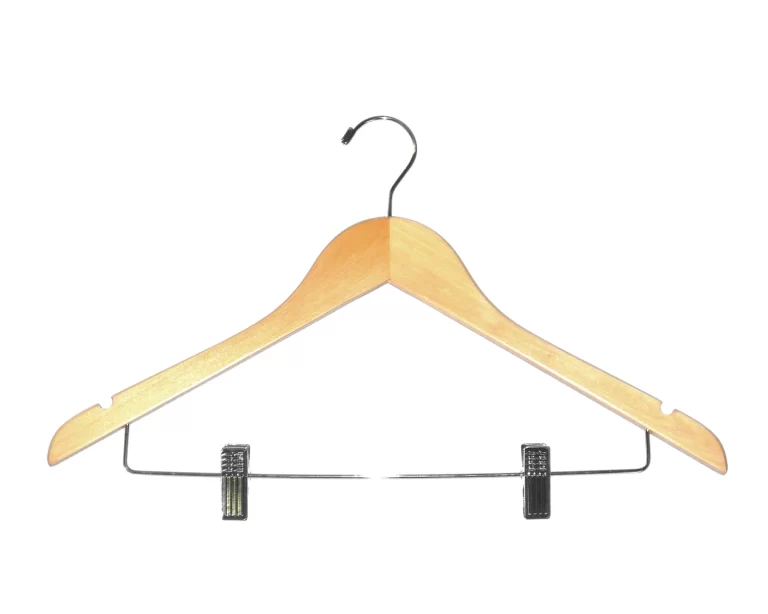 Ganchos De Madera Color Natural Con Pinzas Para Ropa 25 Pzas