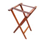Tijera Porta Charola De Madera Csl Color Nuez Con Cintas Café