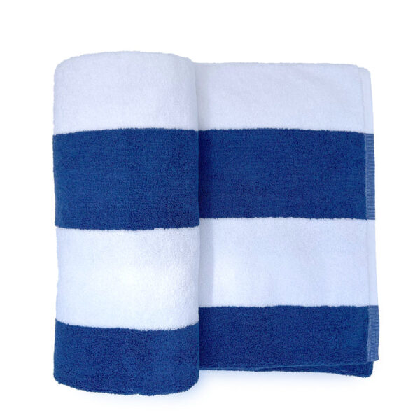 Toalla de Alberca Listada Azul Con Blanco 100% Algodón, 200 x 100 cm, 8 piezas - Image 3