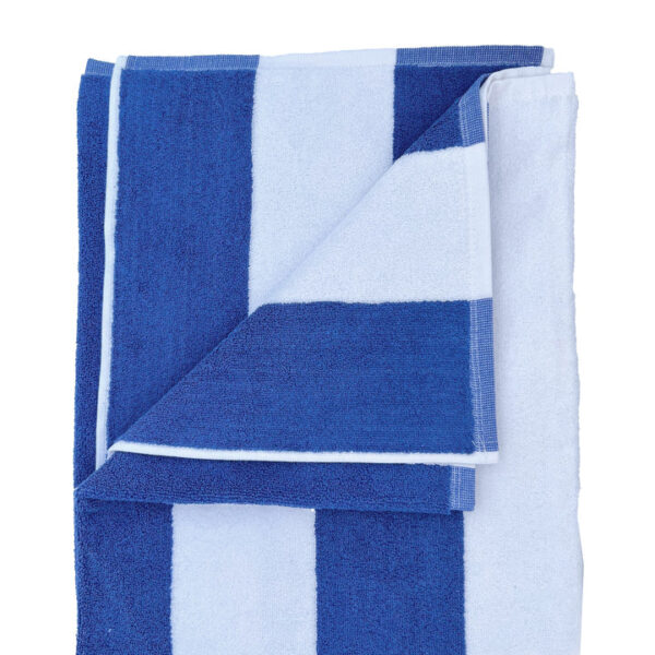 Toalla de Alberca Listada Azul Con Blanco 100% Algodón, 200 x 100 cm, 8 piezas - Image 2